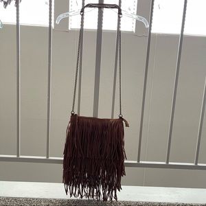 Brown Fringe Crossbody